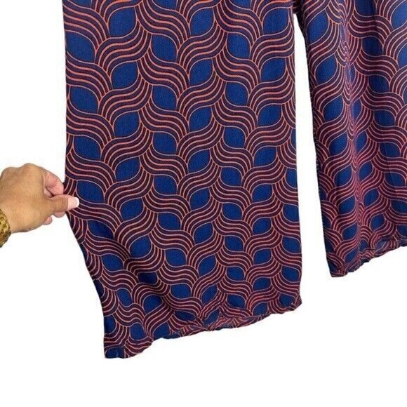 Escapada Living navy & Red Geometric Wide Leg Palazzo Pants Size Small - Picture 7 of 10